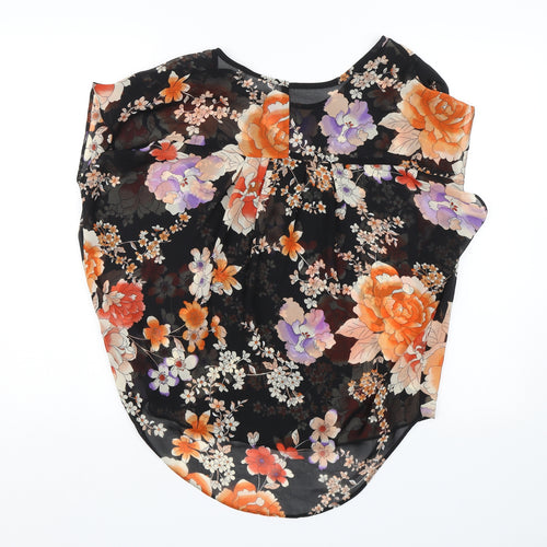 Wallis Womens Black Floral  Basic Blouse Size S
