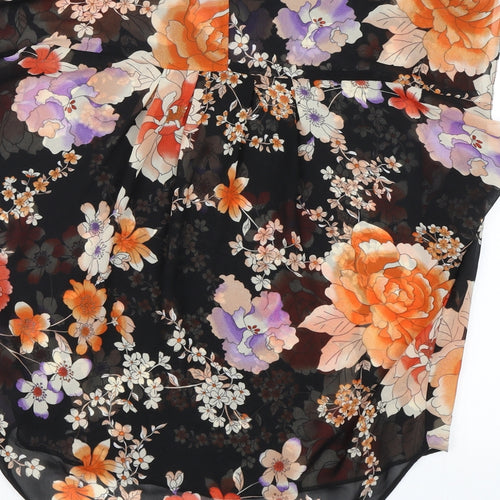 Wallis Womens Black Floral  Basic Blouse Size S