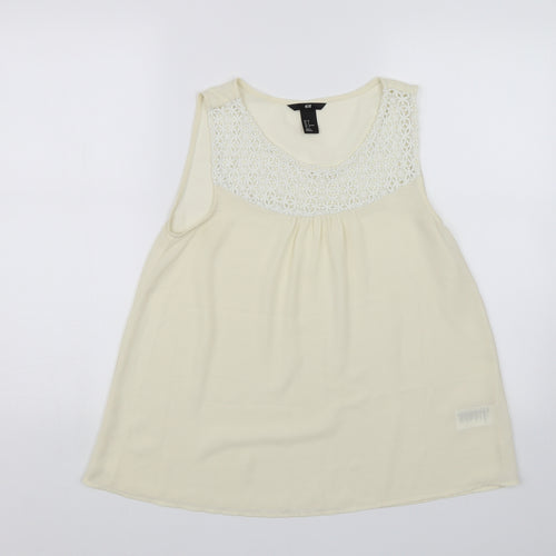 H&M Womens Ivory   Basic Blouse Size 8