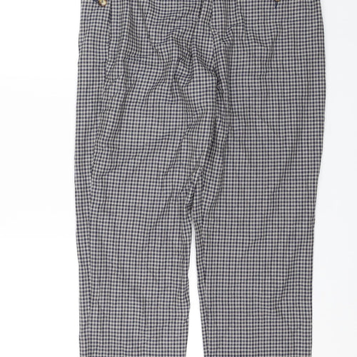 M&S Womens Grey Plaid  Trousers  Size 14 L22 in