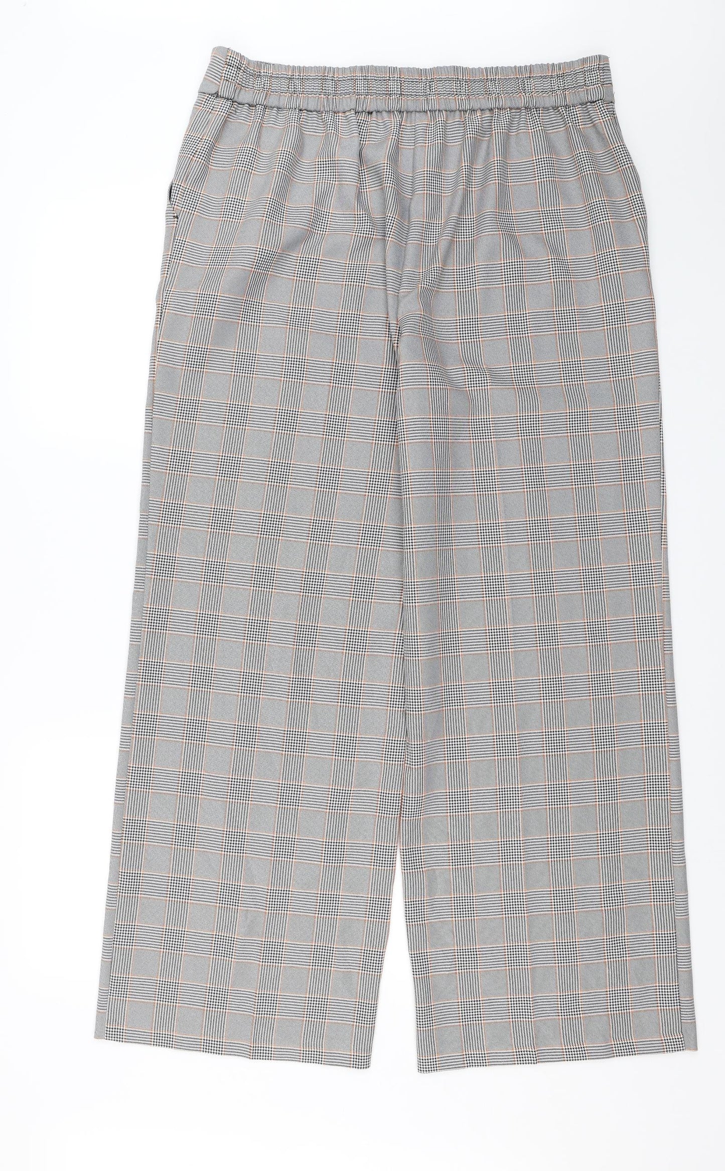 TU Womens Grey Plaid  Trousers  Size 16 L29 in