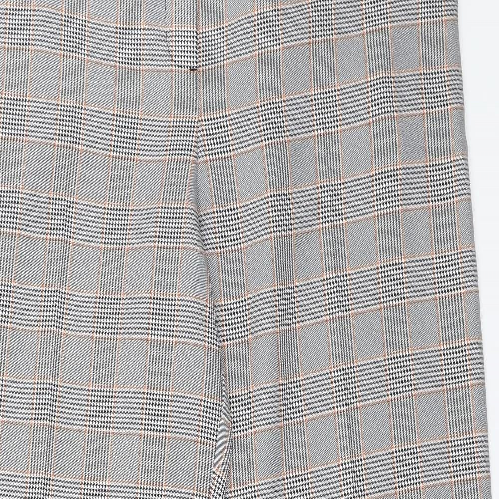 TU Womens Grey Plaid  Trousers  Size 16 L29 in
