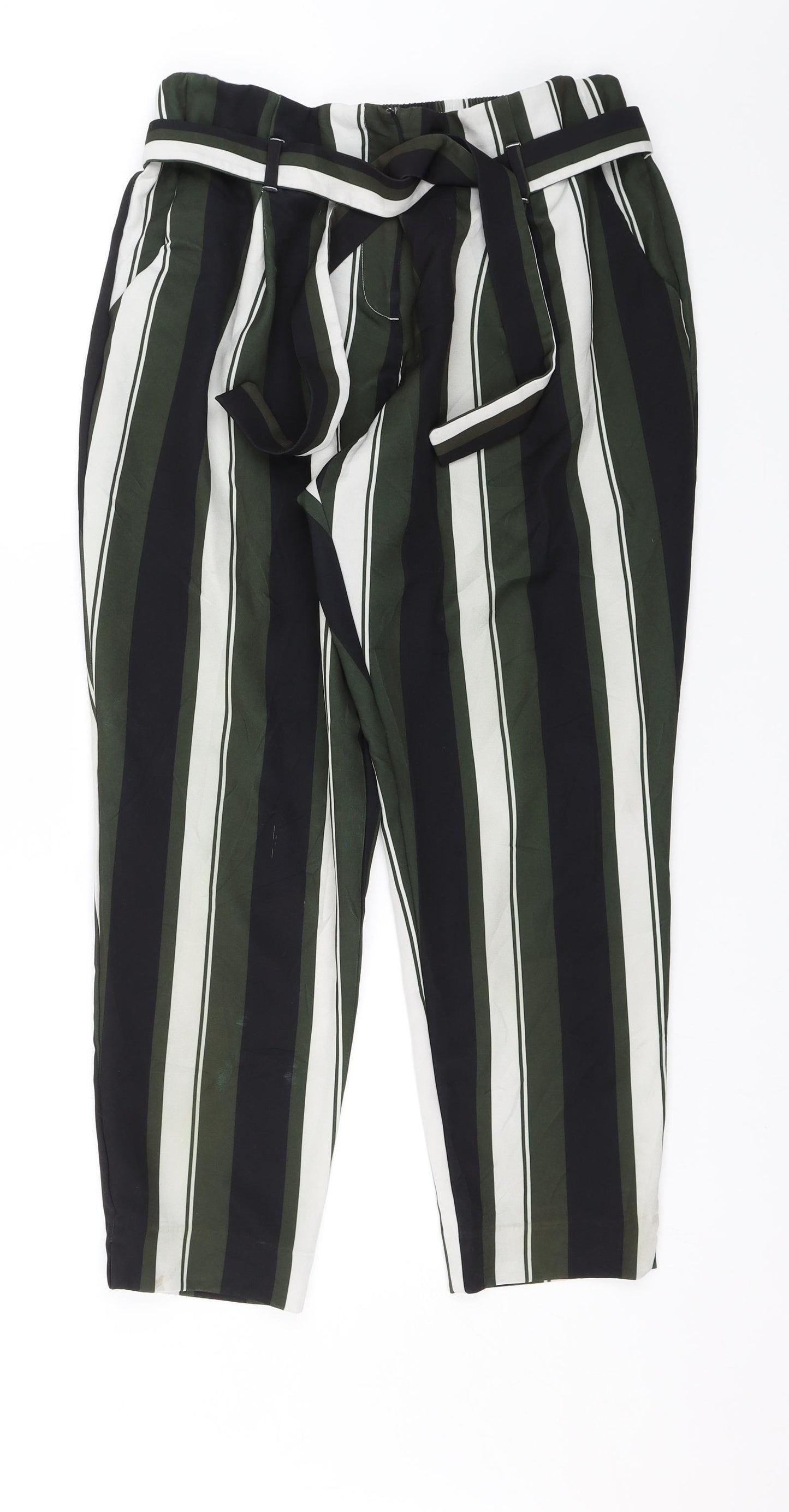 River Island Womens Green Striped  Trousers  Size 14 L25 in