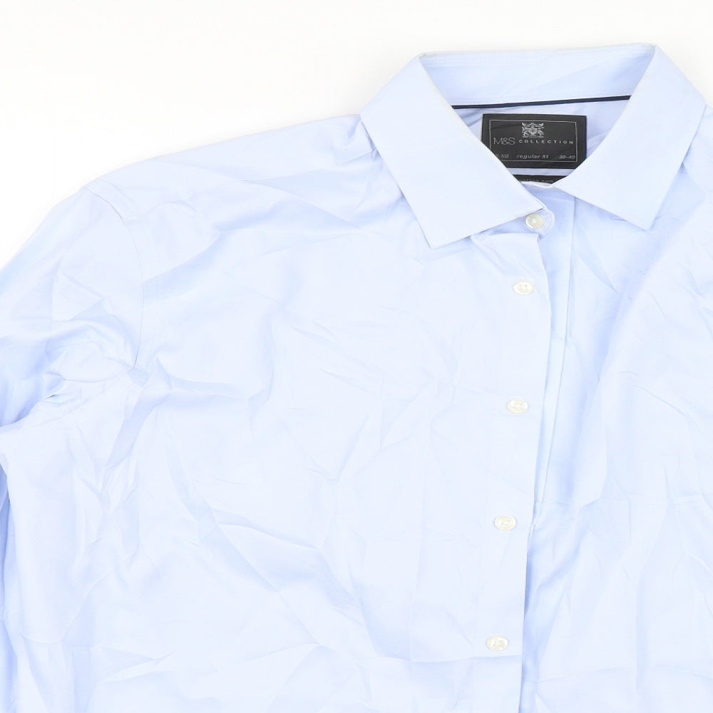 M&S Mens Blue    Dress Shirt Size 15.5