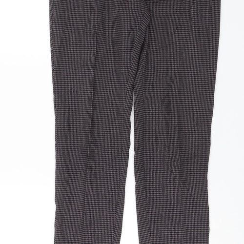 NEXT Womens Purple Check  Trousers  Size 8 L28 in