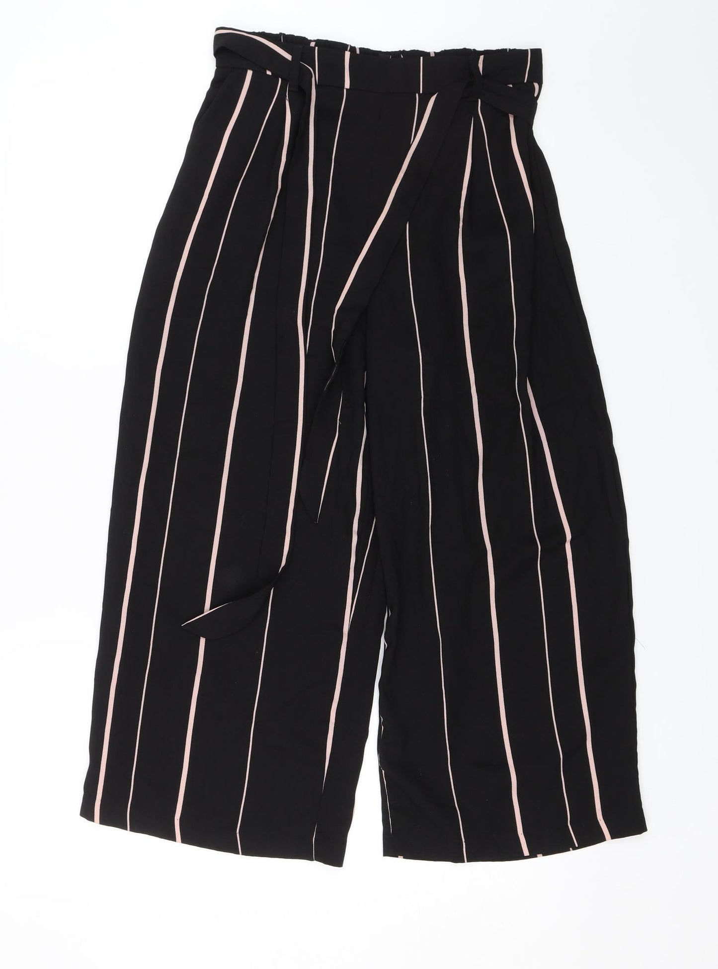 New Look Womens Black Striped  Trousers  Size 10 L21 in