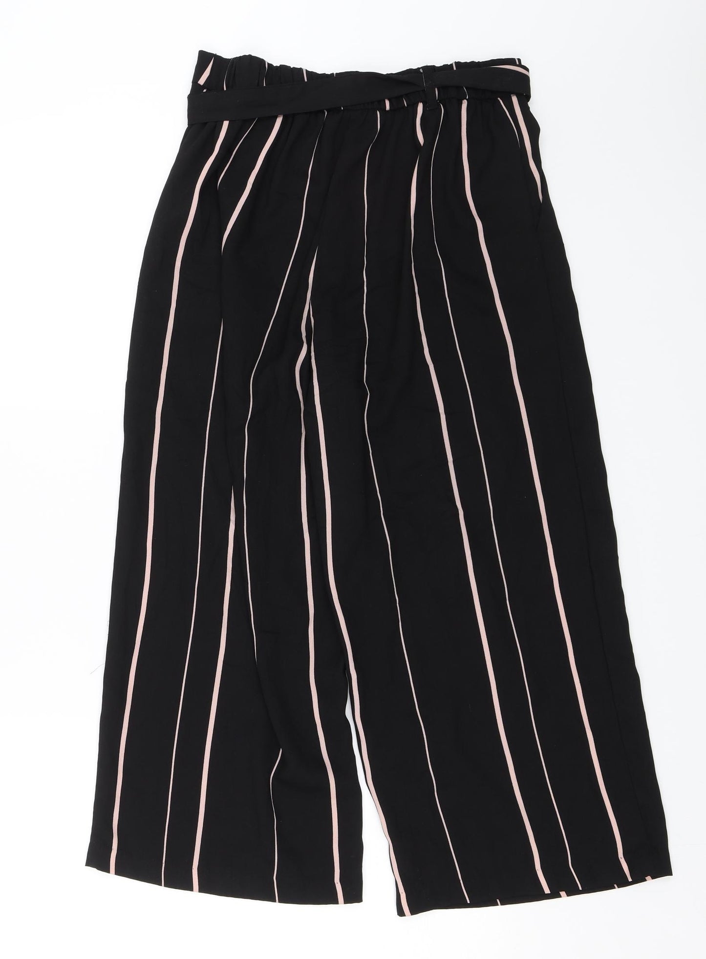 New Look Womens Black Striped  Trousers  Size 10 L21 in