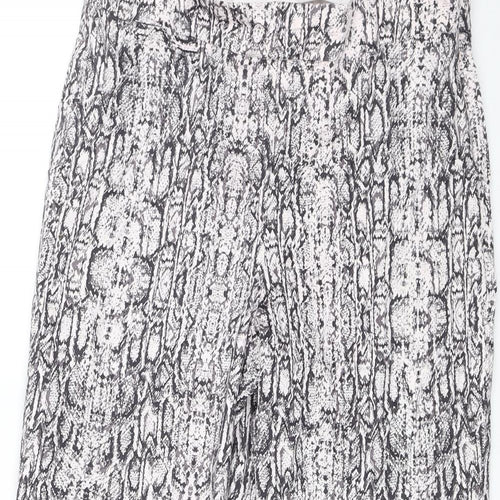 M&S Womens Black Animal Print  Capri Trousers Size 12 L20 in