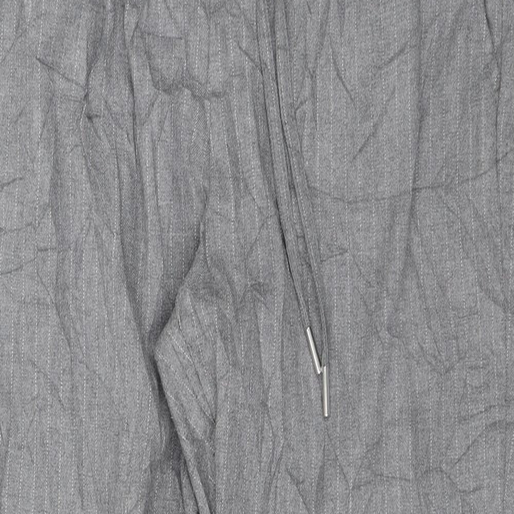 H&M Womens Grey Striped  Trousers  Size 12 L25 in