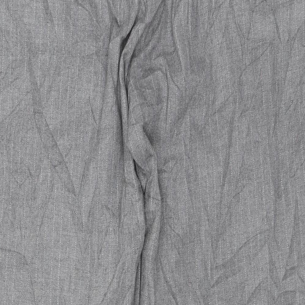 H&M Womens Grey Striped  Trousers  Size 12 L25 in