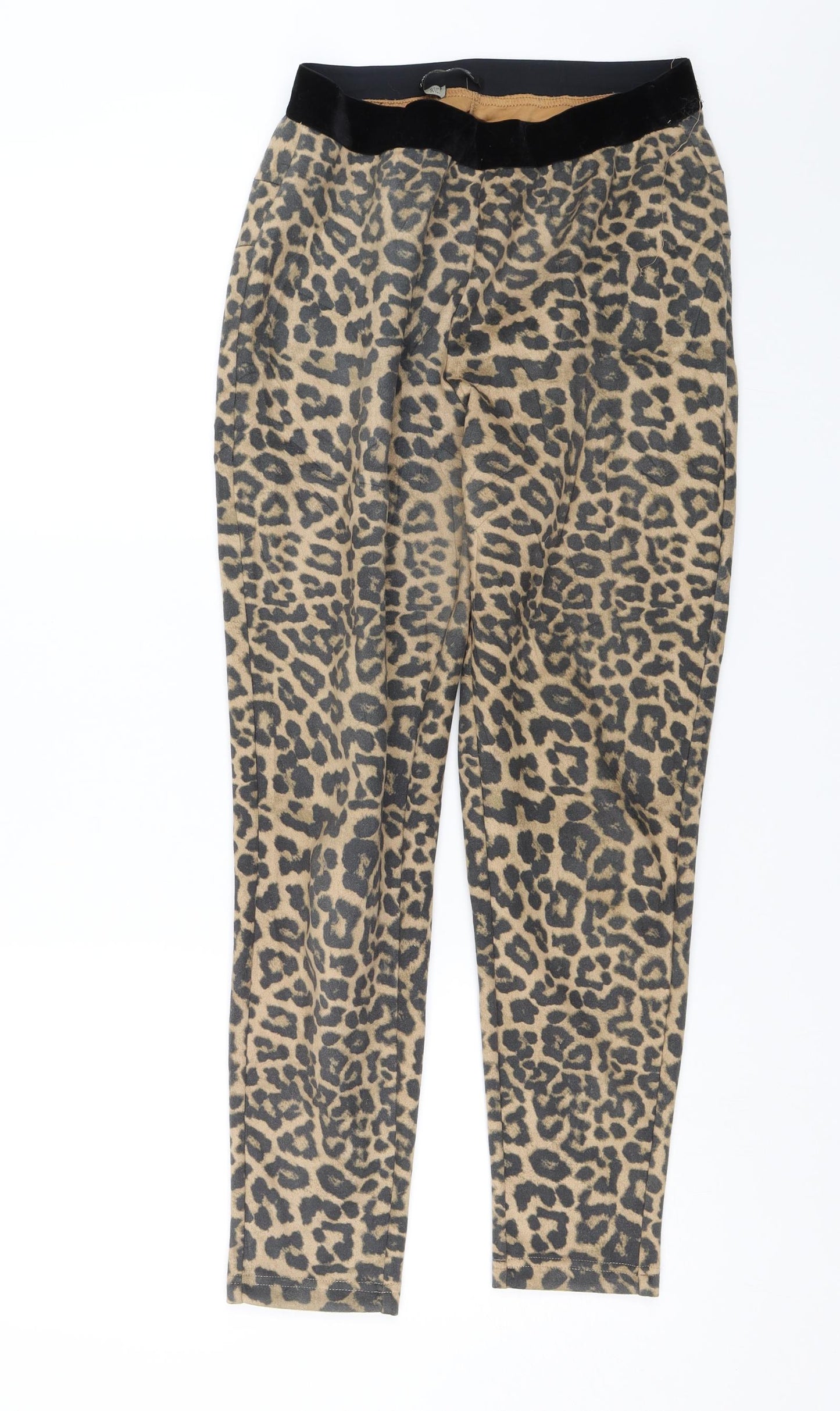 Zara Womens Black Animal Print  Trousers  Size M L25 in