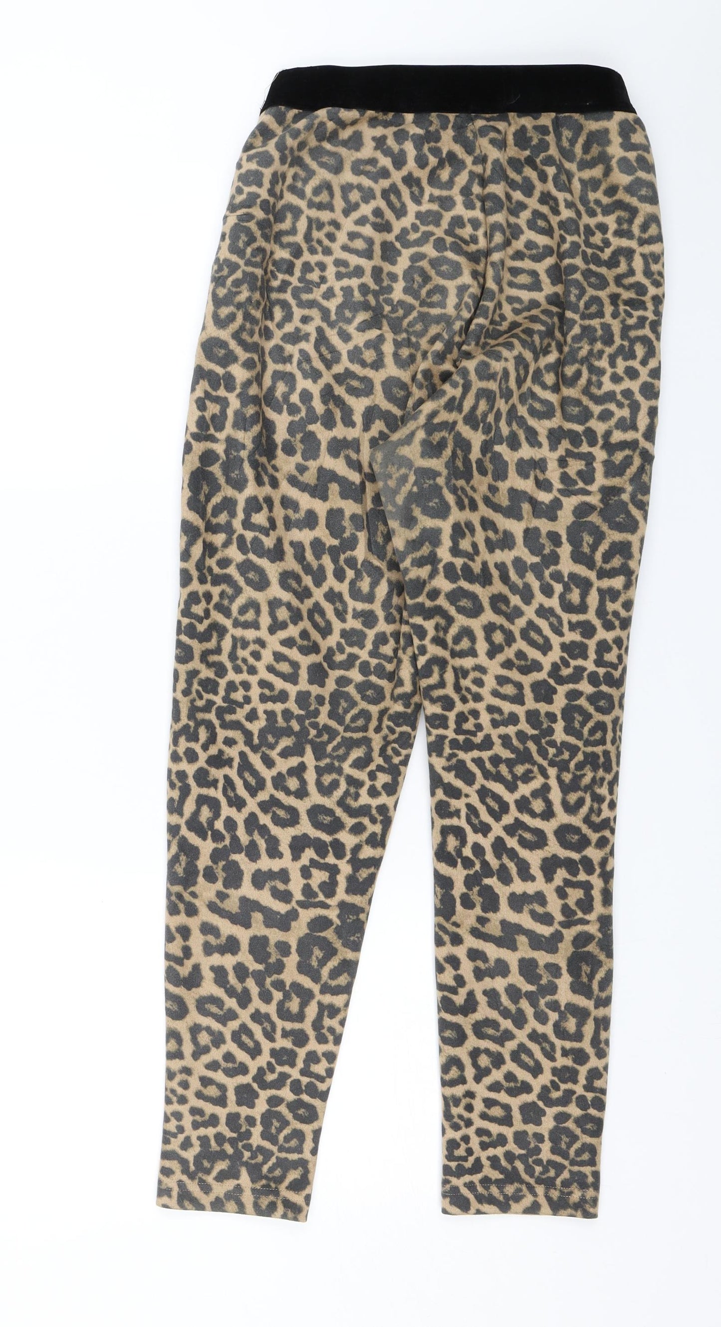 Zara Womens Black Animal Print  Trousers  Size M L25 in