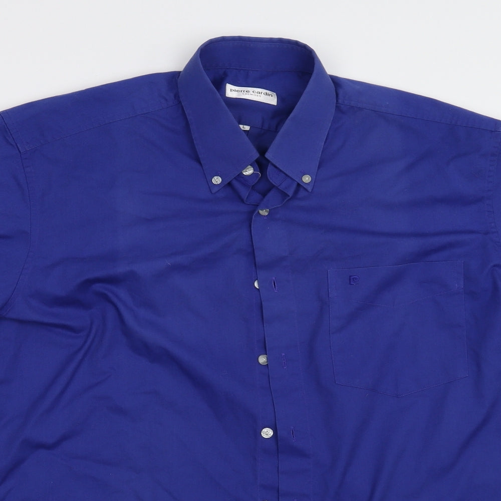 Pierre Cardin Mens Blue    Button-Up Size L
