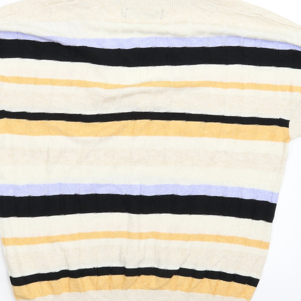 M&S Mens Multicoloured Striped Knit Pullover Jumper Size M