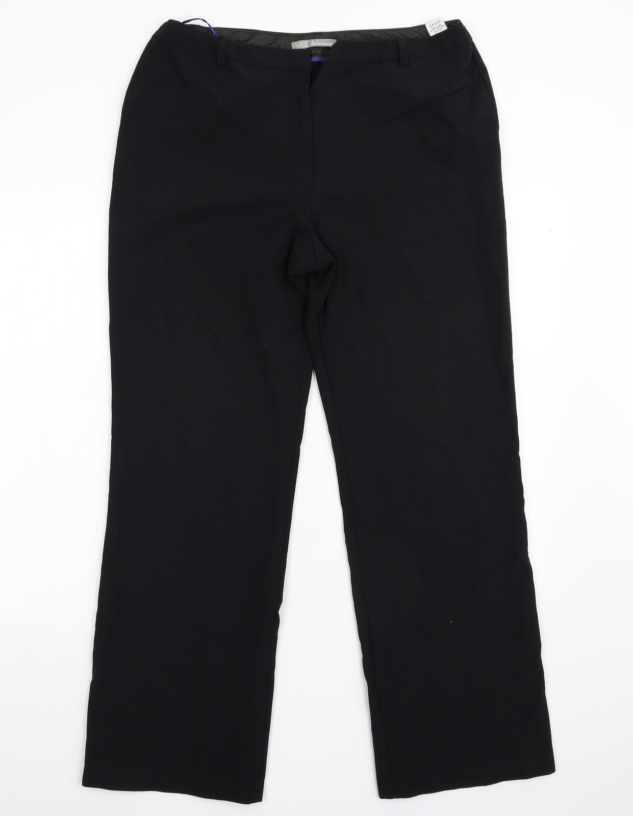 M&S Womens Black   Trousers  Size 14 L29 in
