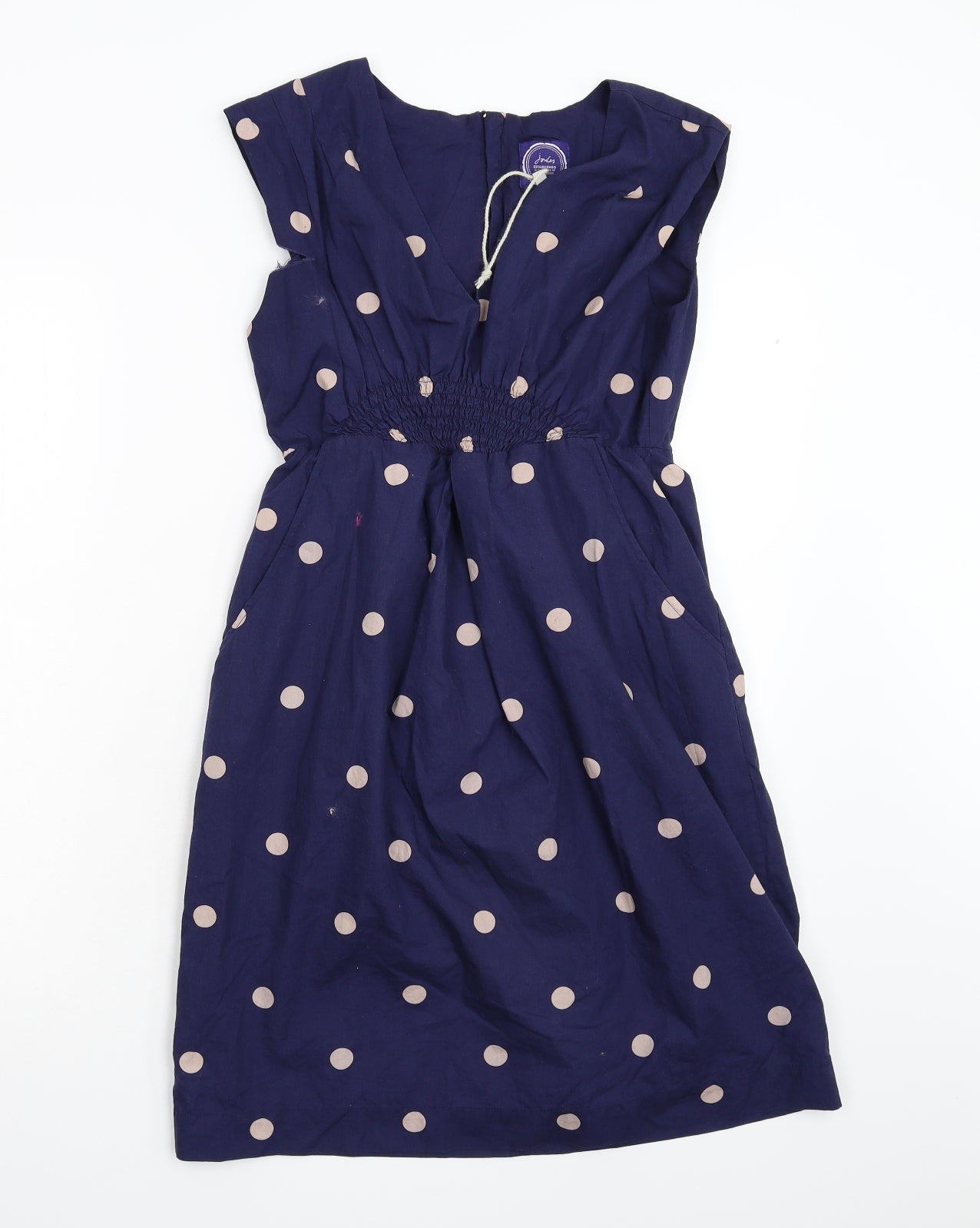 Joules Womens Blue Polka Dot  Fit & Flare  Size 10