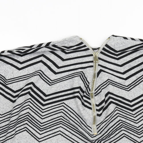 Quis Womens Grey Geometric   Blouse Size 16
