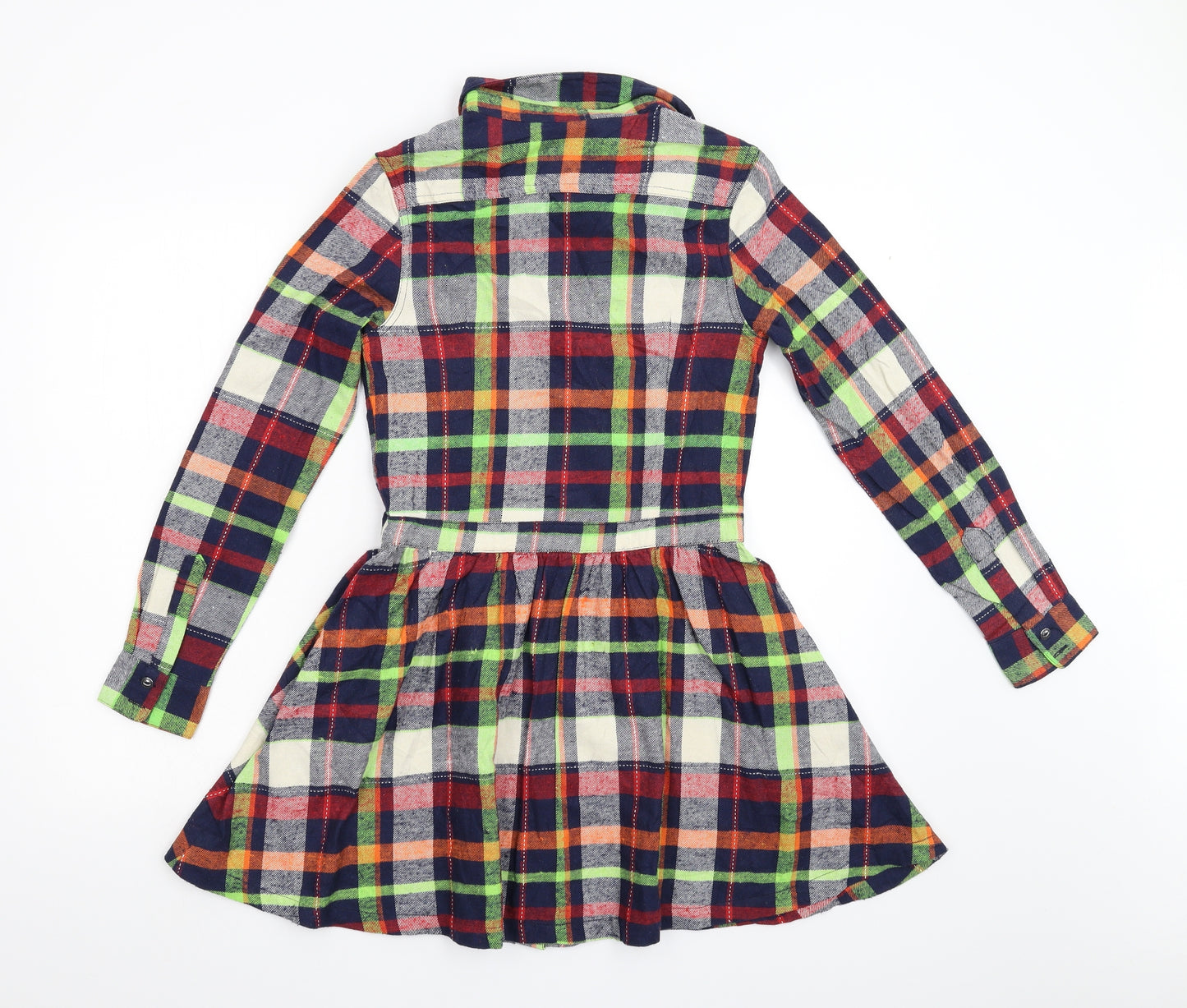 Pepaloves Womens Multicoloured Check Lace Shirt Dress  Size XS