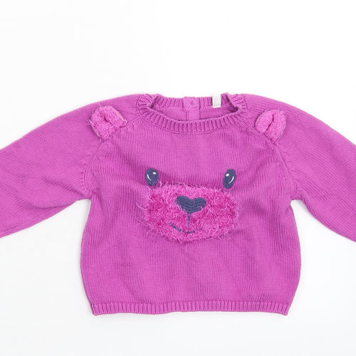 BHS Girls Pink  Knit Pullover Jumper Size 18-24 Months
