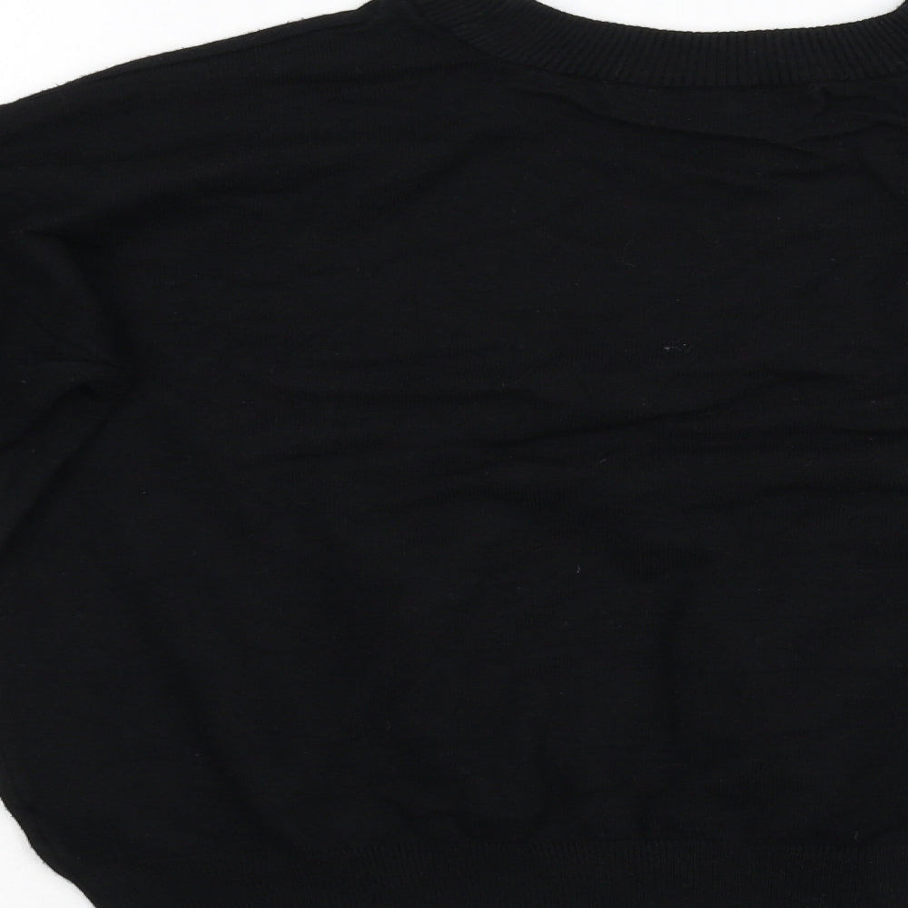 F&F Womens Black Geometric Knit Pullover Jumper Size 14