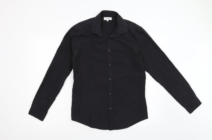 Taylor & Wright Mens Black Button-Up Size 15