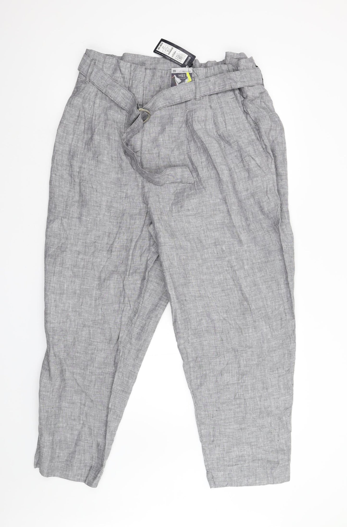 M&S Womens Grey   Trousers  Size 20 L26 in