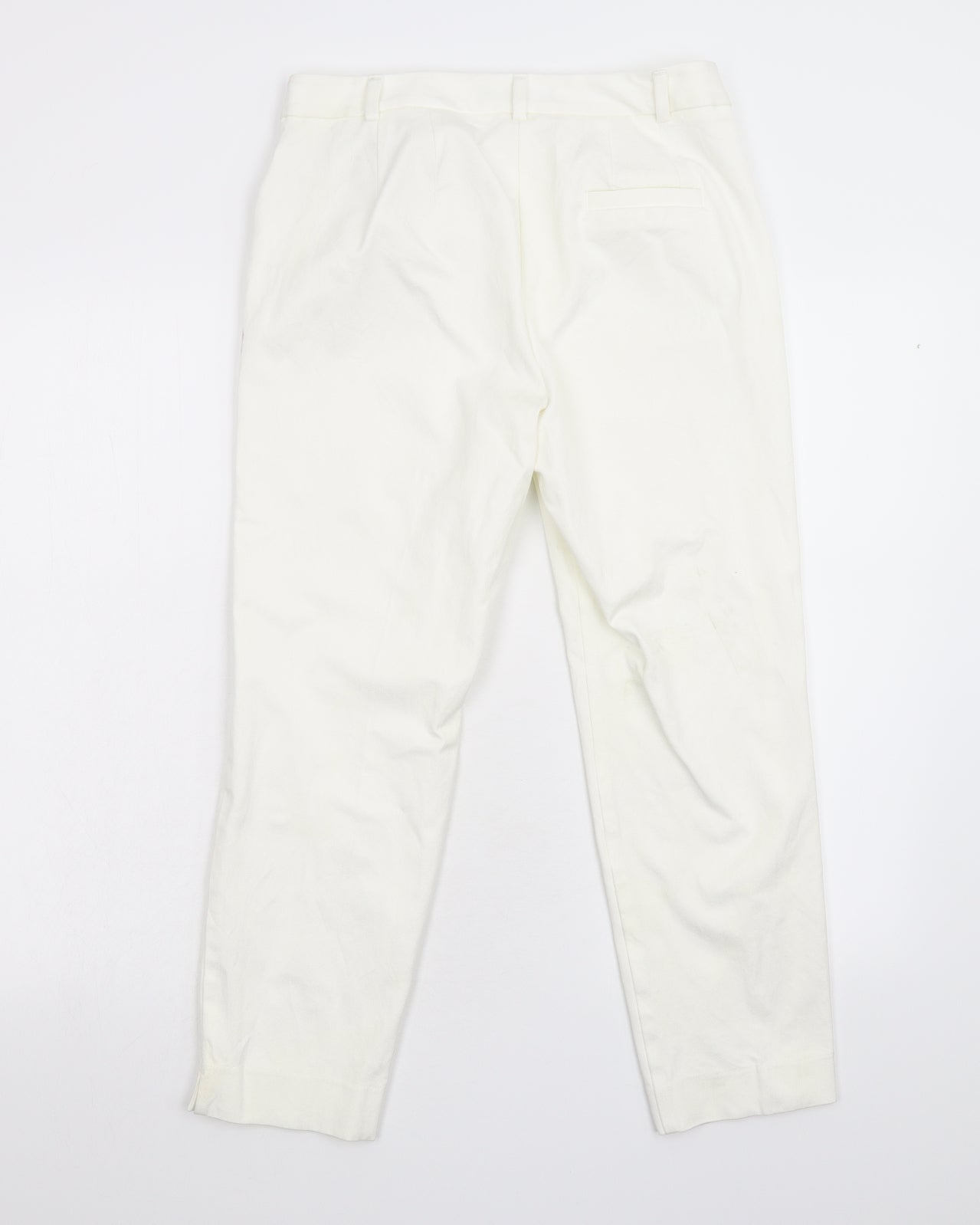 M&S Womens White   Trousers  Size 10 L24 in - Short