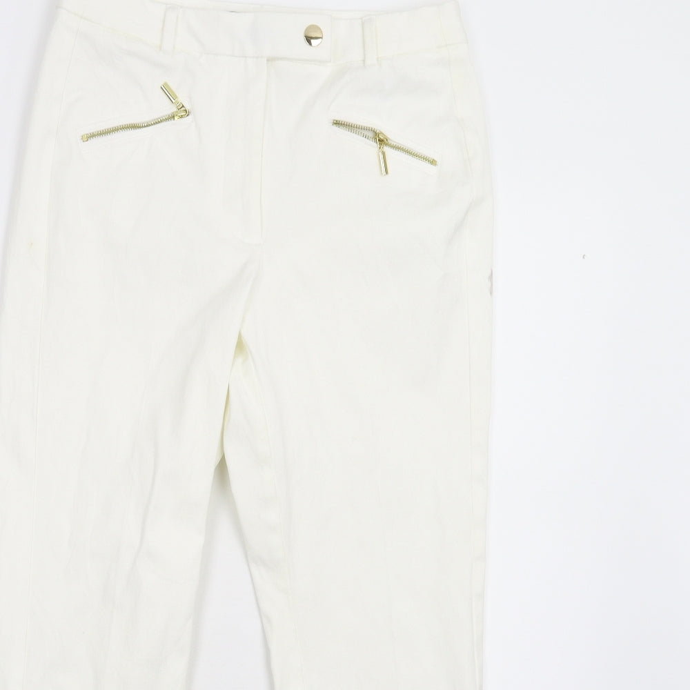 M&S Womens White   Trousers  Size 10 L24 in - Short