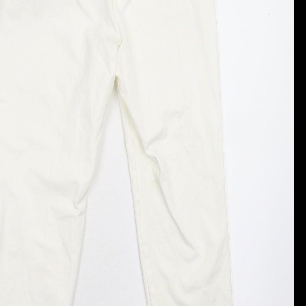 M&S Womens White   Trousers  Size 10 L24 in - Short