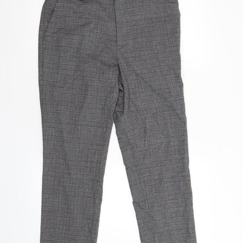M&S Womens Grey Check  Trousers  Size 32 L30 in