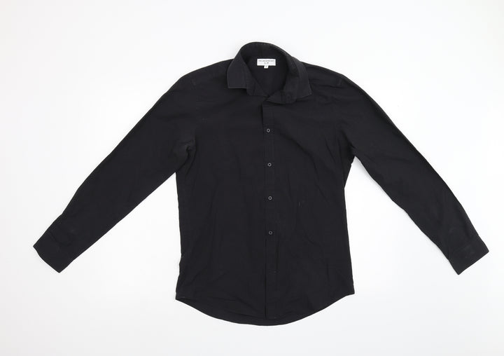Taylor & Wright Mens Black Button-Up Size 15