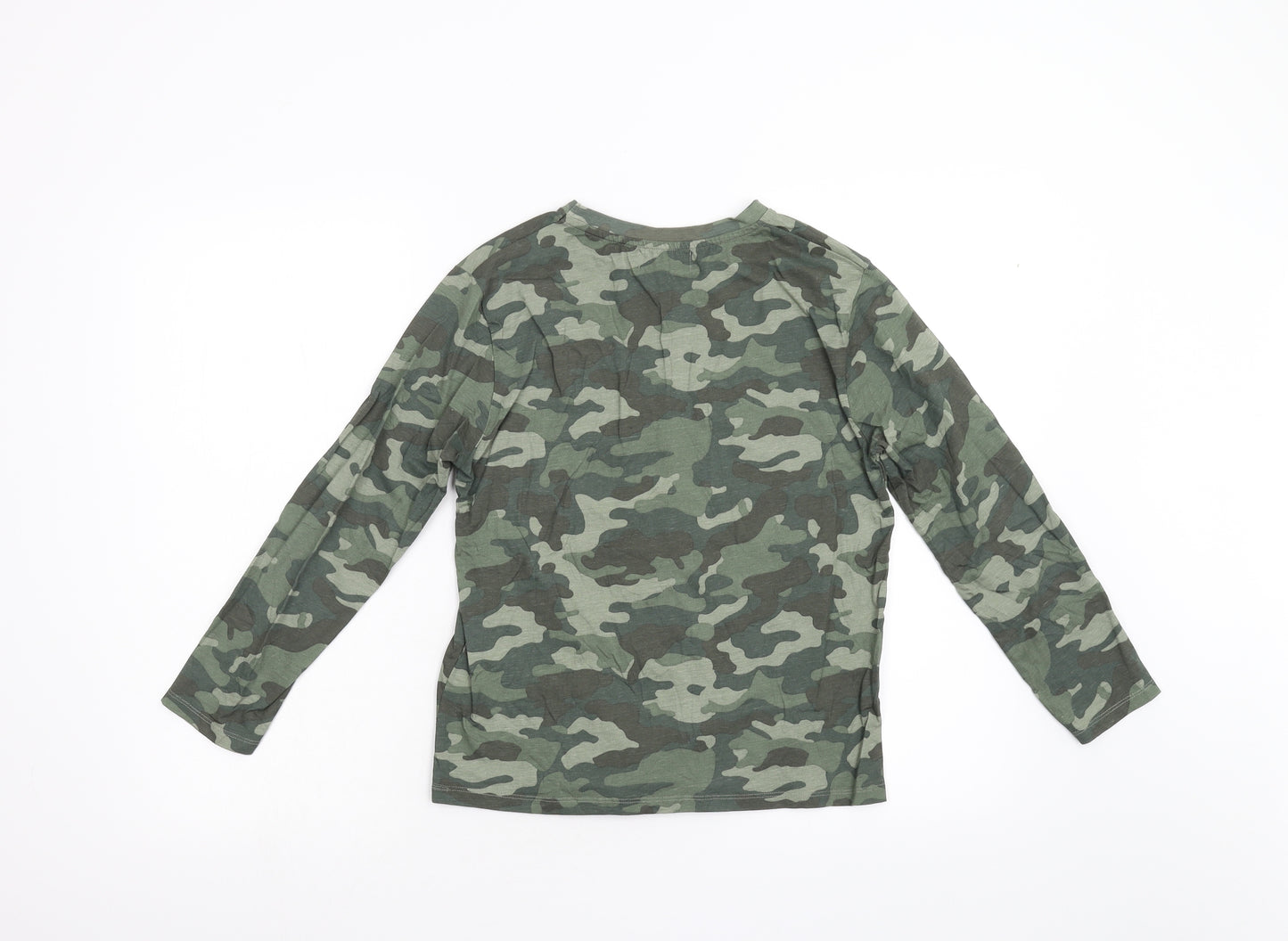 Zara Kids Boys Green Camouflage  Basic T-Shirt Size 9 Years