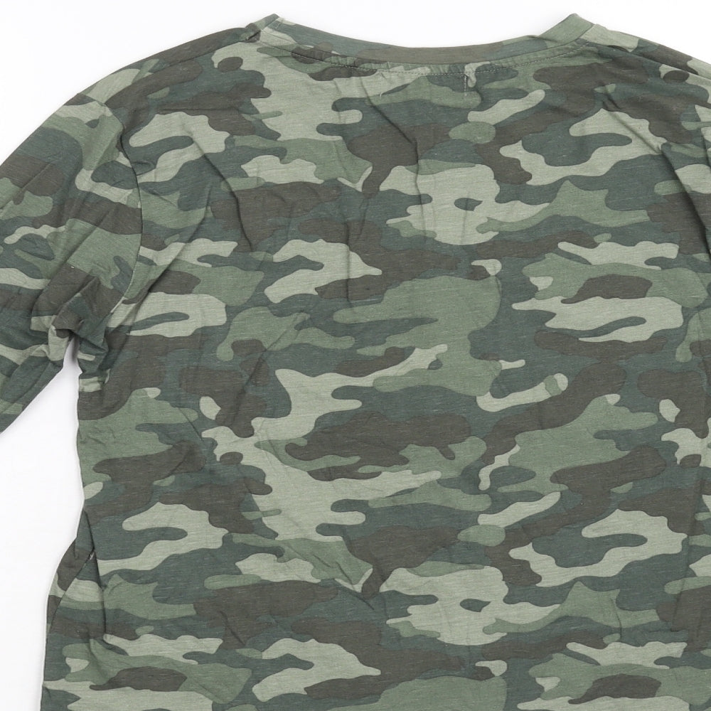 Zara Kids Boys Green Camouflage  Basic T-Shirt Size 9 Years
