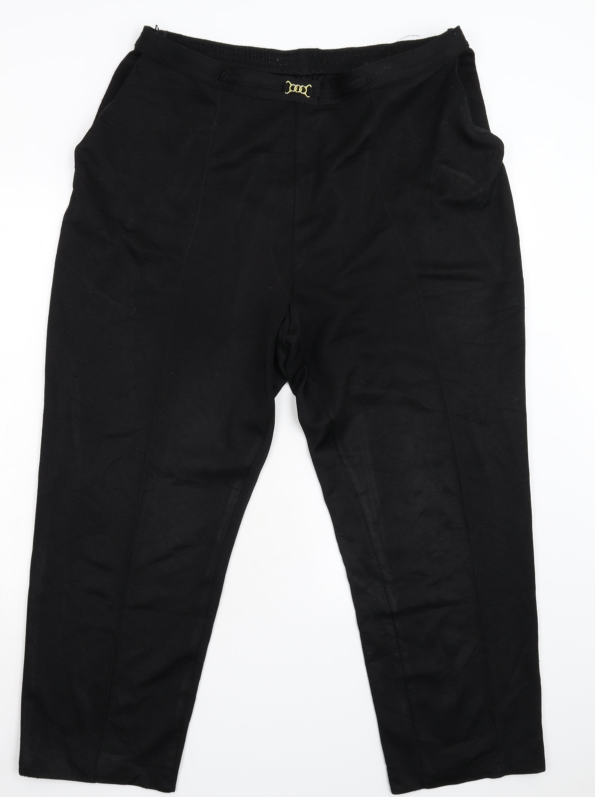 M&S Womens Black   Trousers  Size 22 L27 in