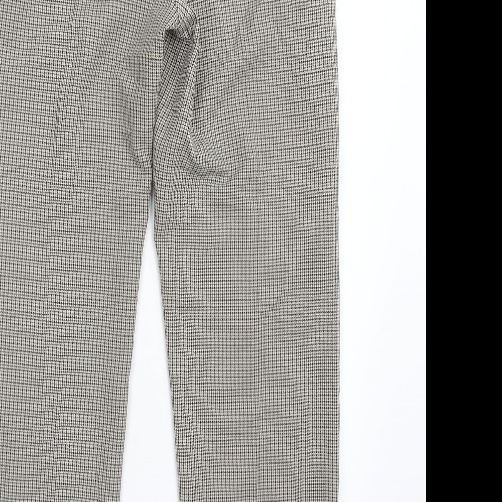 M&S Womens Green Check  Trousers  Size 12 L30 in