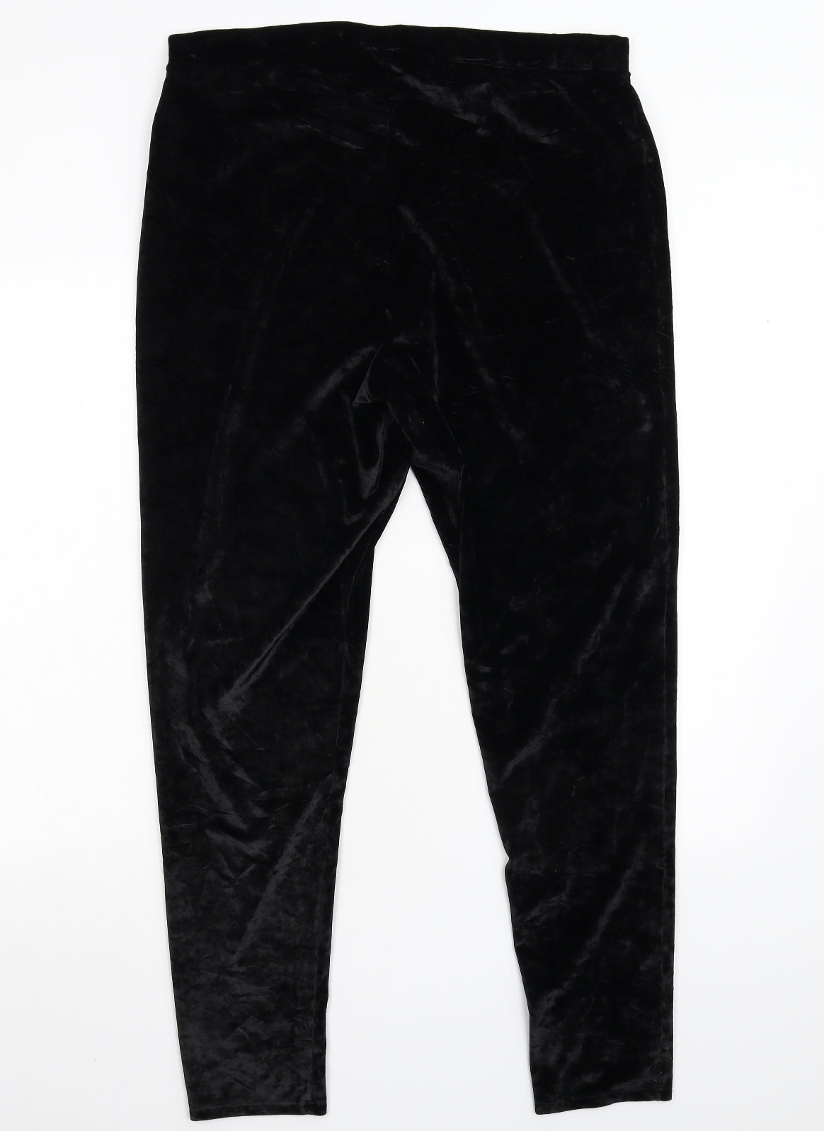F&F Womens Black  Velvet Trousers  Size 20 L28 in