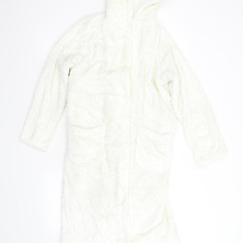 m&s Girls White  Fleece  Gown Size 11-12 Years
