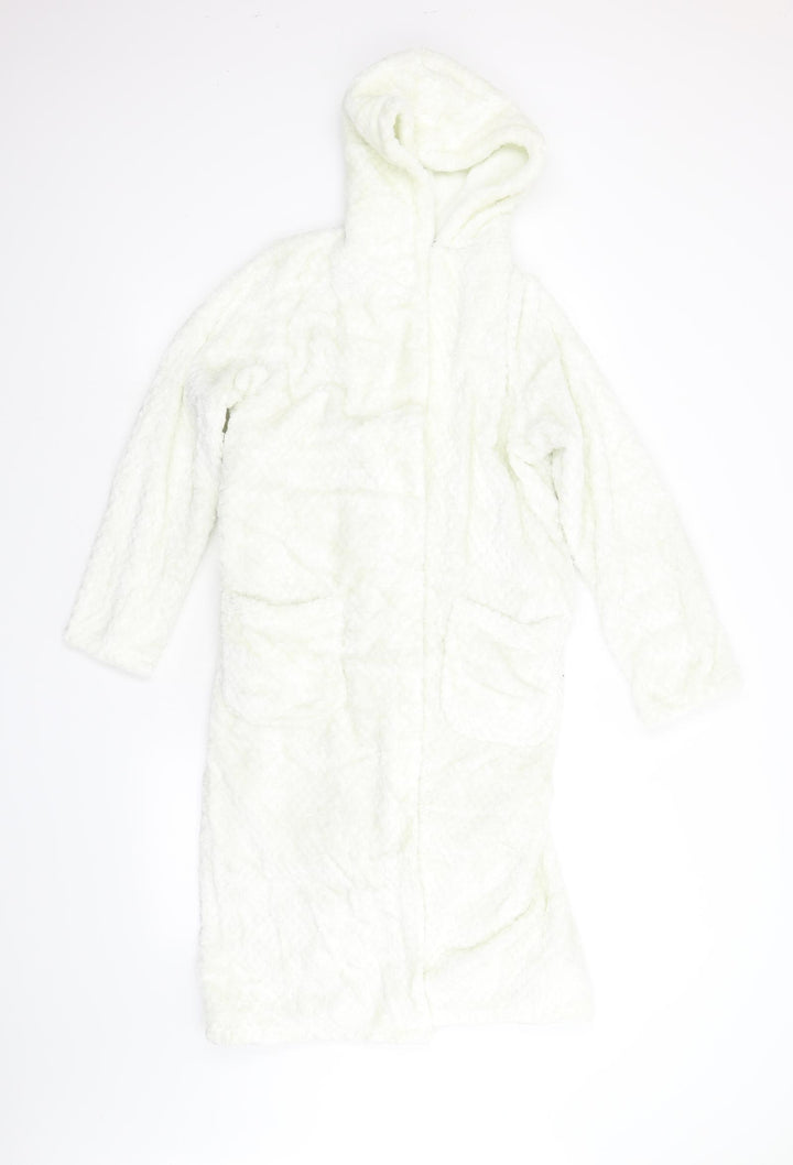 m&s Girls White Fleece Gown Size 11-12 Years