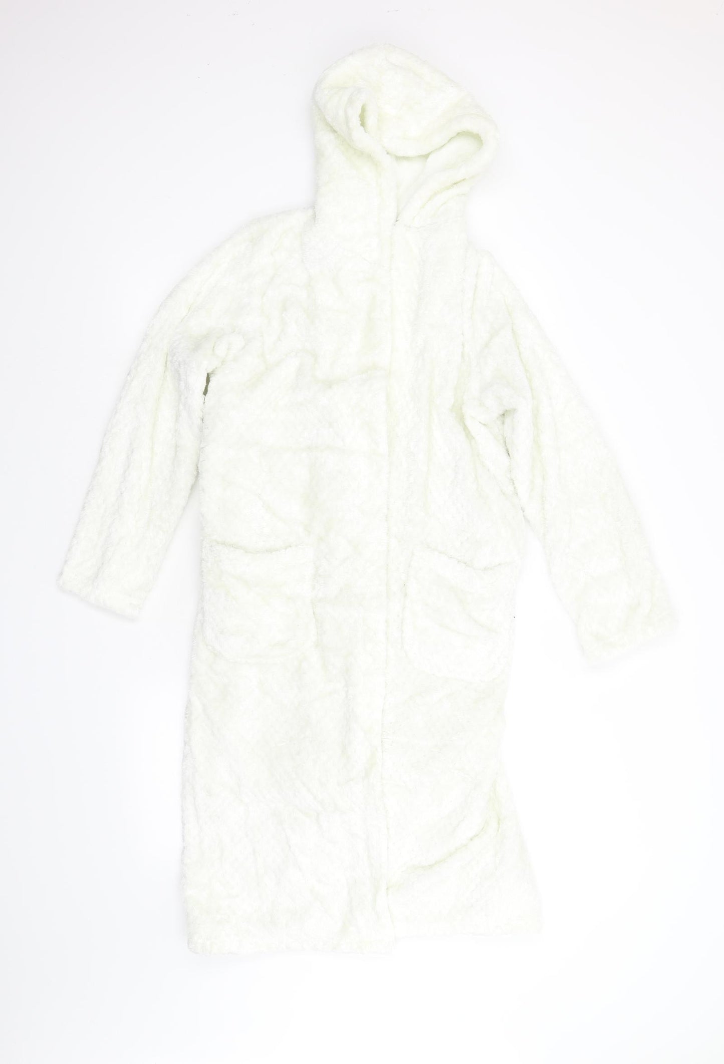m&s Girls White  Fleece  Gown Size 11-12 Years