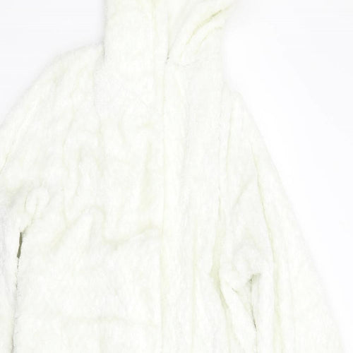 m&s Girls White  Fleece  Gown Size 11-12 Years