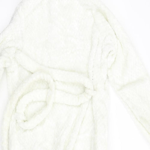 m&s Girls White  Fleece  Gown Size 11-12 Years