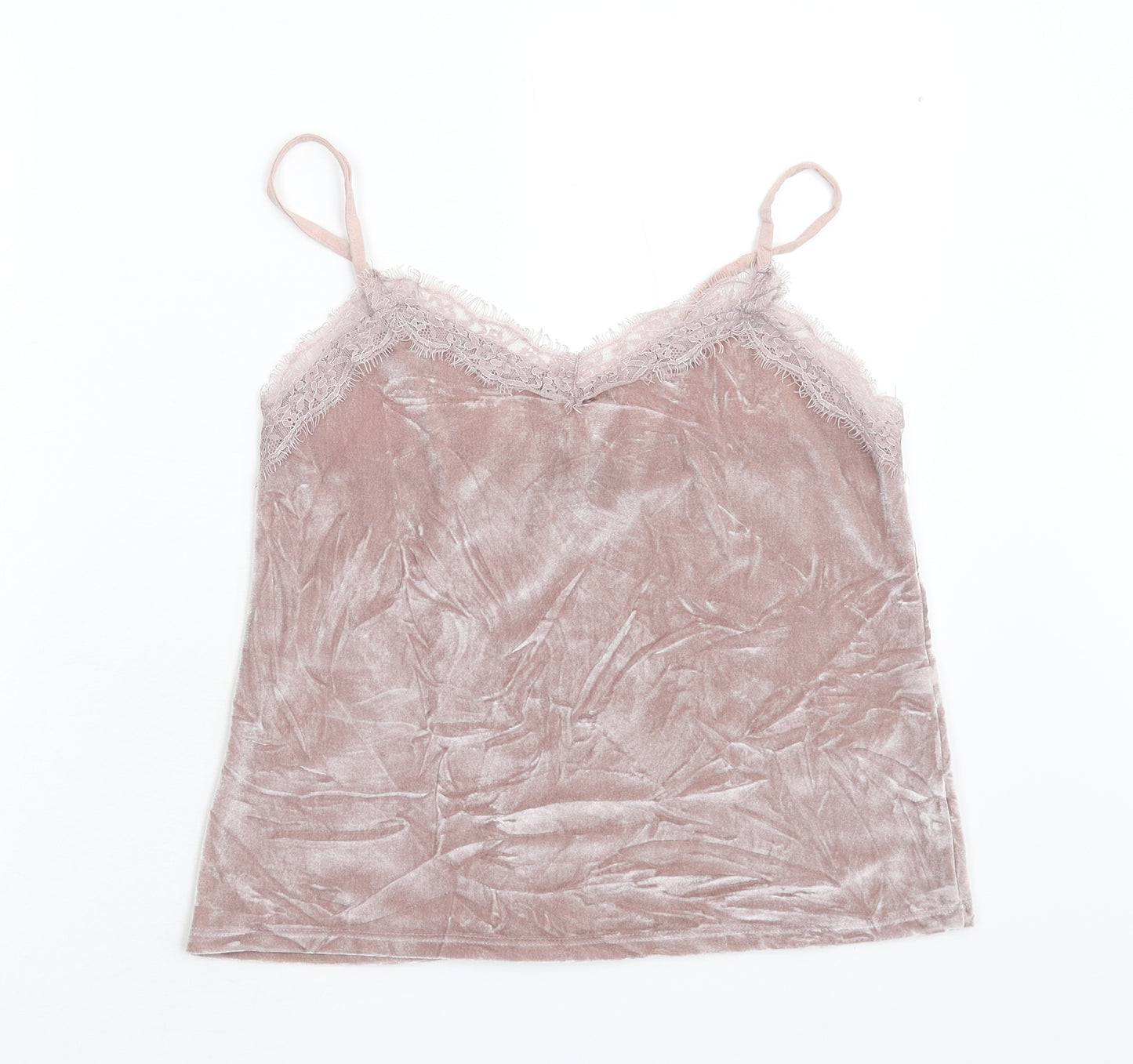 New Look Womens Pink  Velvet Camisole Tank Size 10