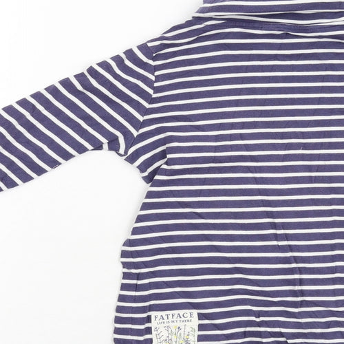 Fat Face Girls Blue Striped  Basic T-Shirt Size 10-11 Years