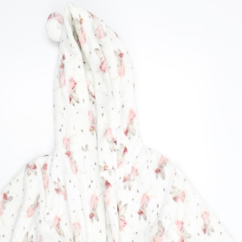 NEXT Girls Ivory Solid Fleece  Gown Size 6-7 Years