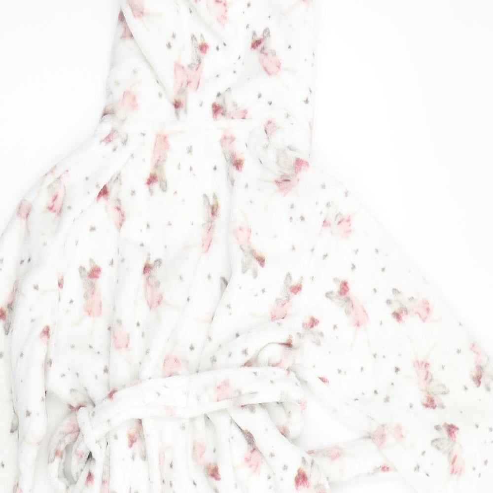 NEXT Girls Ivory Solid Fleece  Gown Size 6-7 Years