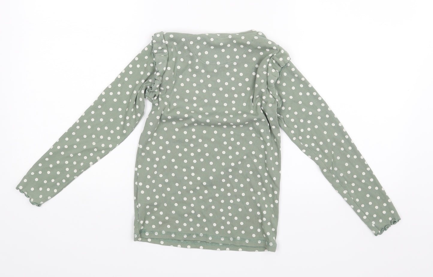 NEXT Girls Green Polka Dot  Basic Blouse Size 7 Years