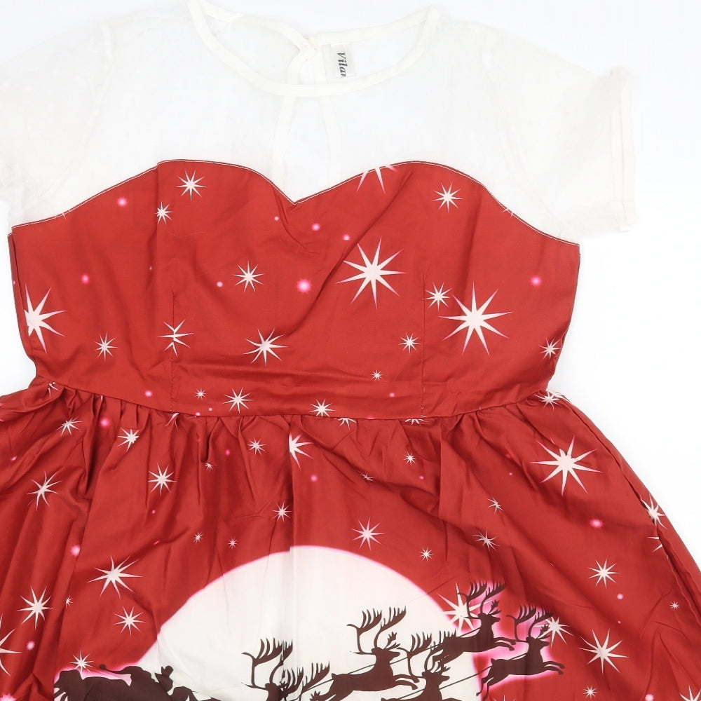 VILA Girls Red   A-Line