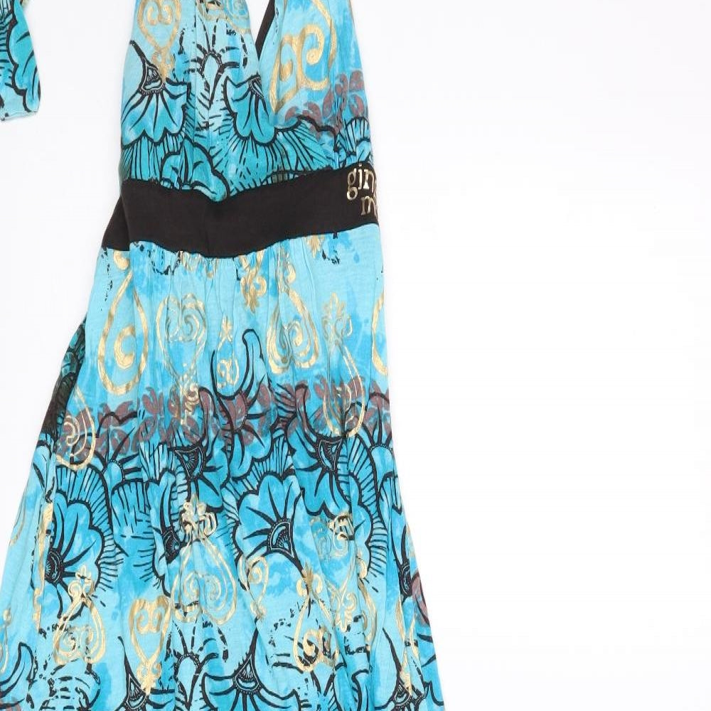 Preworn Womens Blue Paisley  A-Line  Size 10