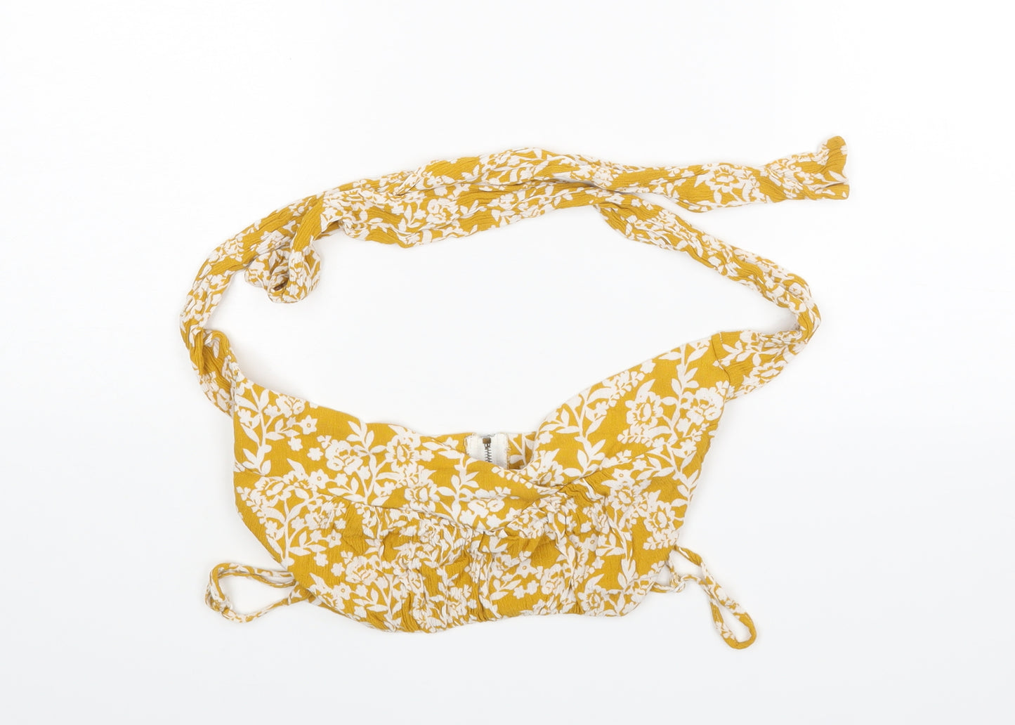 Sheine Womens Yellow Floral Rayon Basic Blouse Size 4