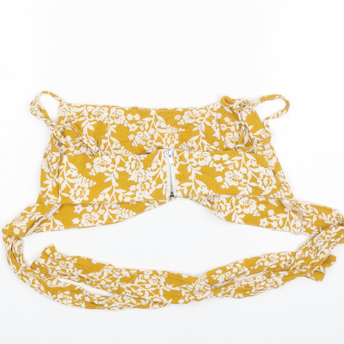 Sheine Womens Yellow Floral Rayon Basic Blouse Size 4
